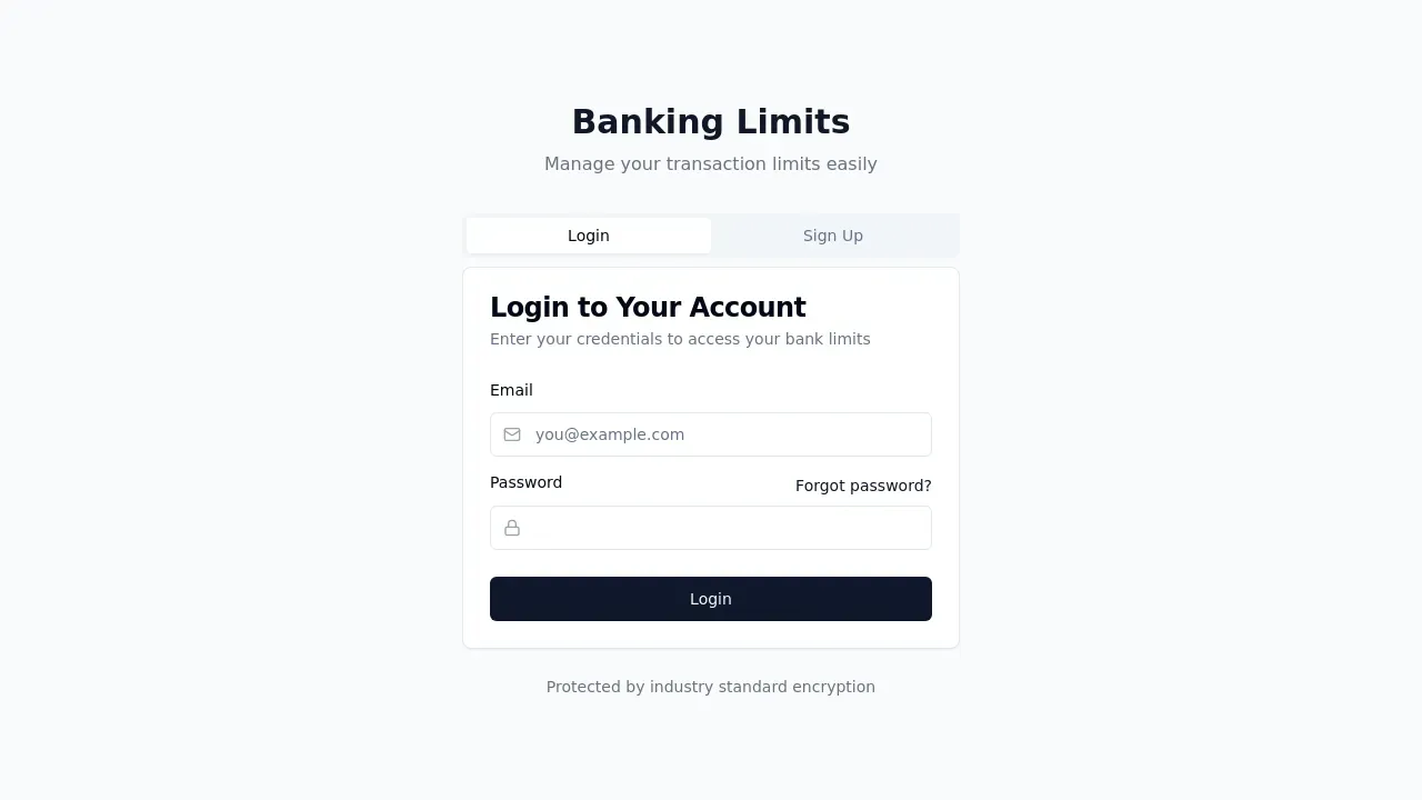 Bank Transaction Limits Site