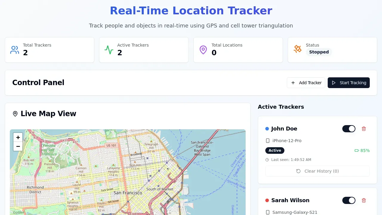 Real-time Location Tracking App