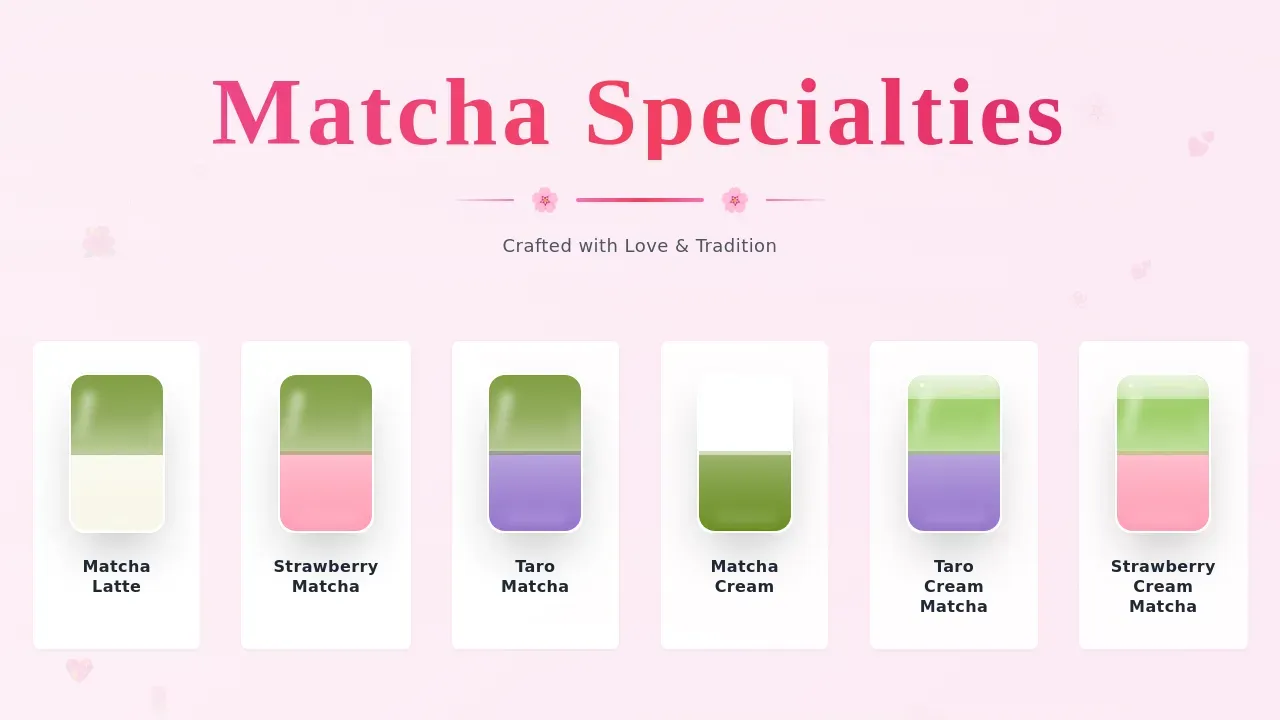 Matcha Specialties Menu