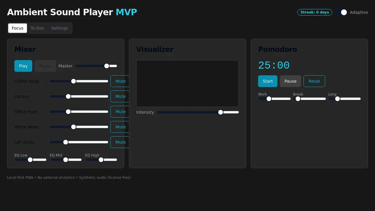 Build Ambient Sound Player Projects with AI