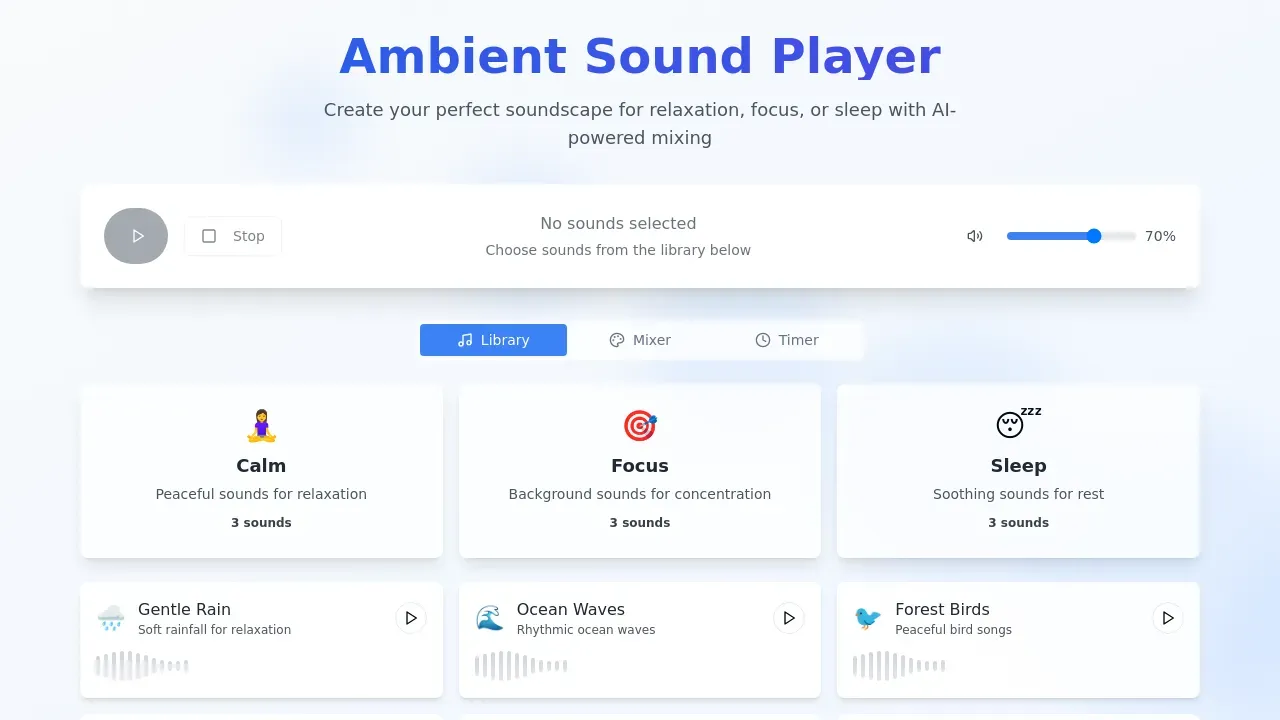Build Ambient Sound Player Projects with AI