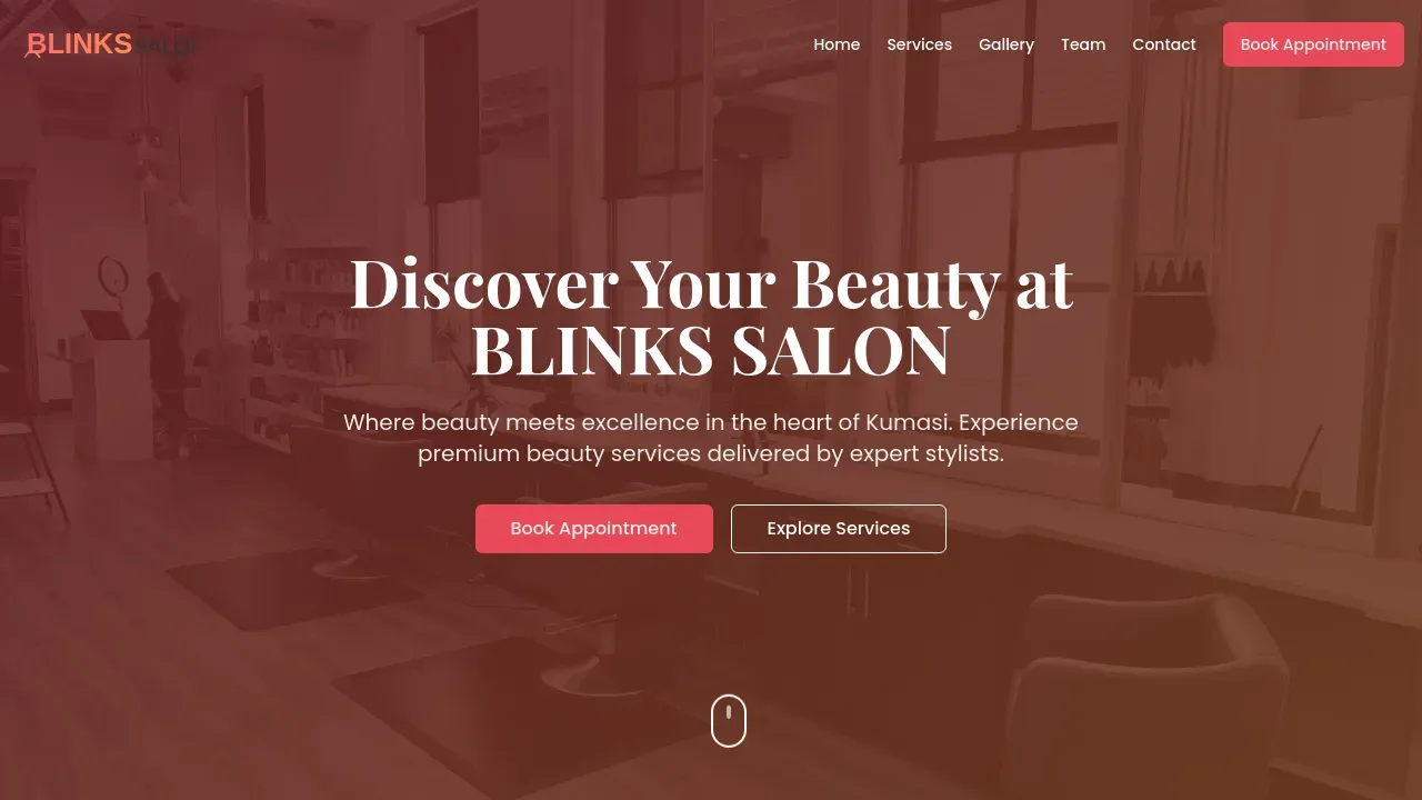 Beautician Salon Website