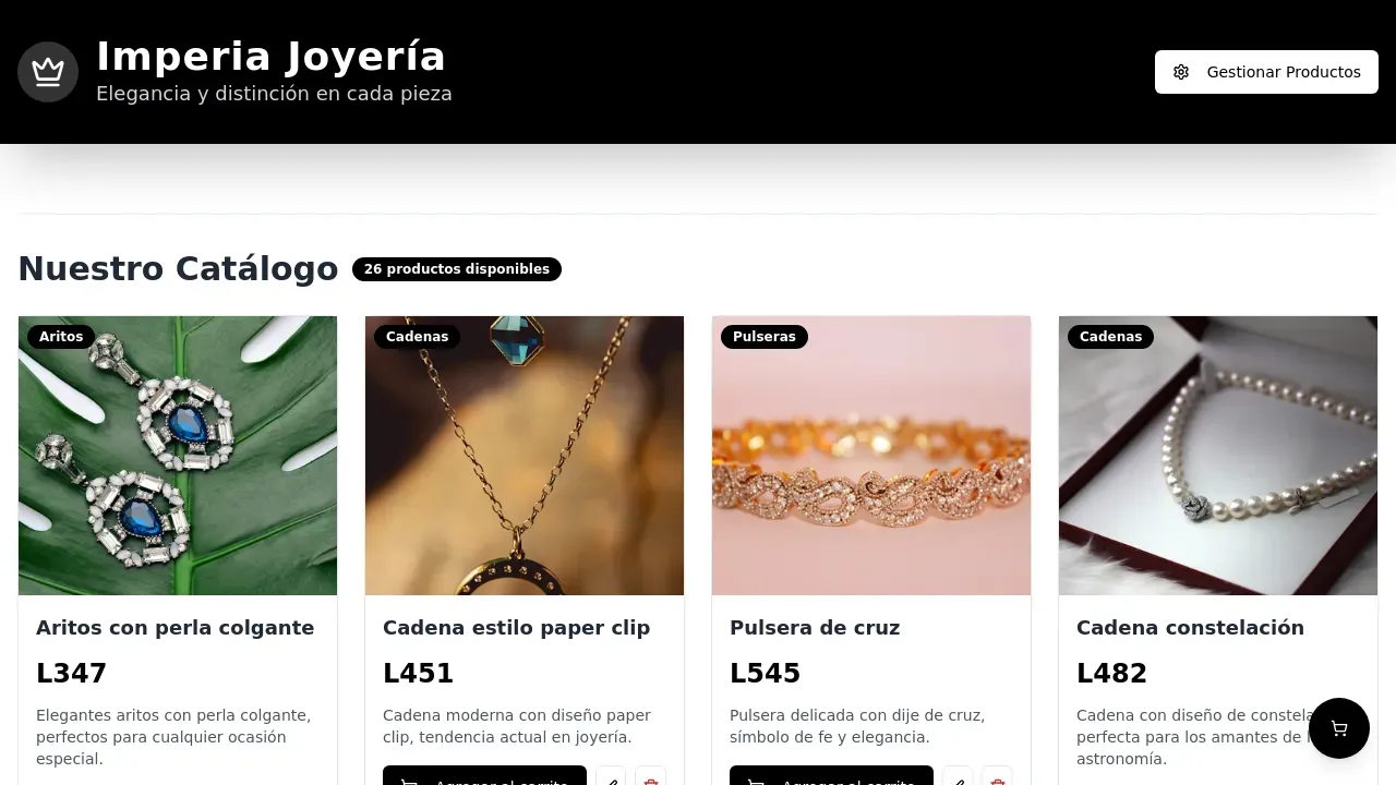 Jewelry Catalog Setup