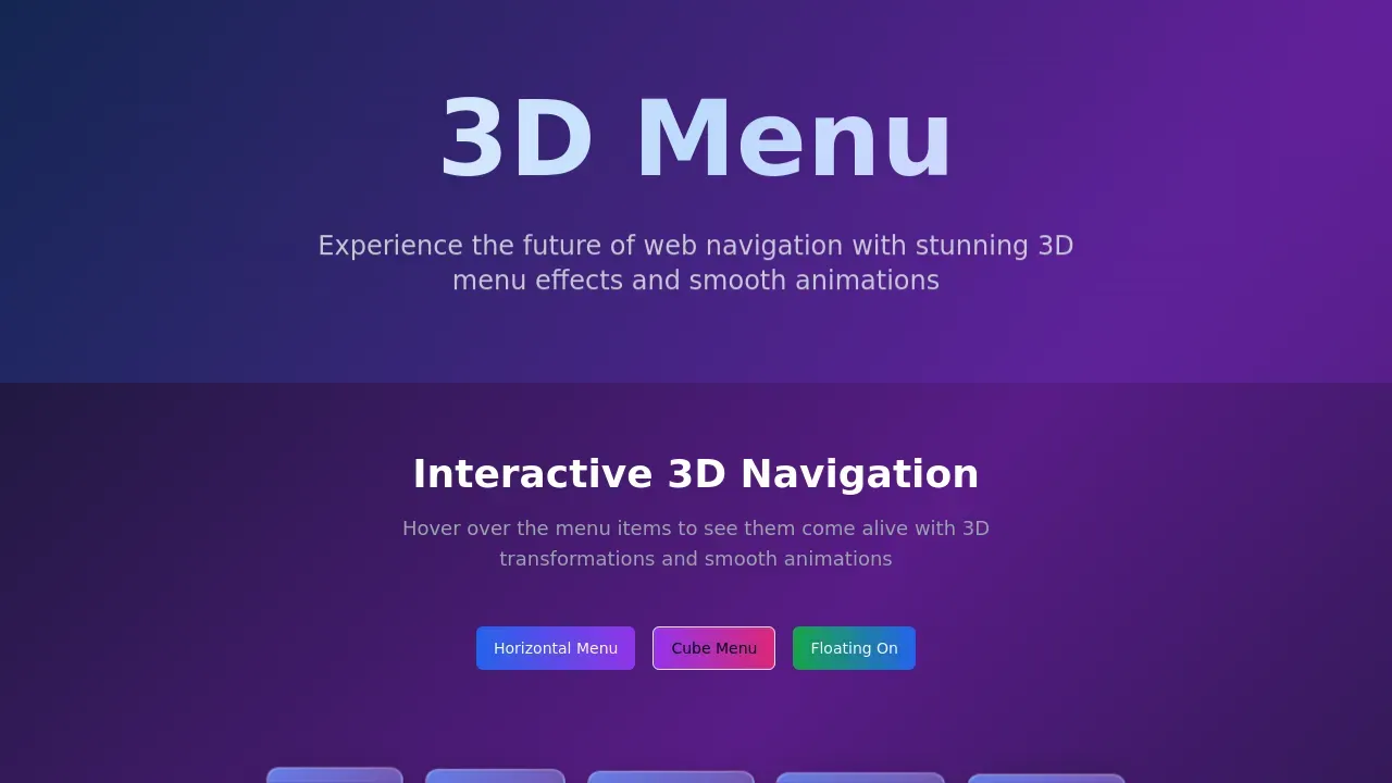 3D Website Navigation Design